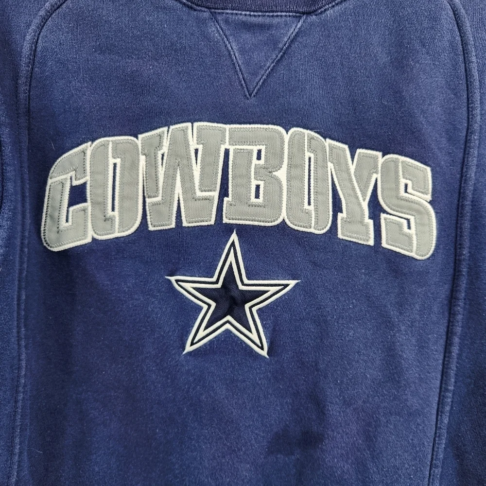 NFL Dallas Cowboys Kids Sweatshirt Size Large Navy Long Sleeve Crewneck